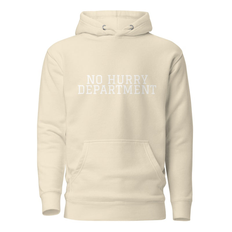 NO HURRY DEPARTMENT Bone front mockup