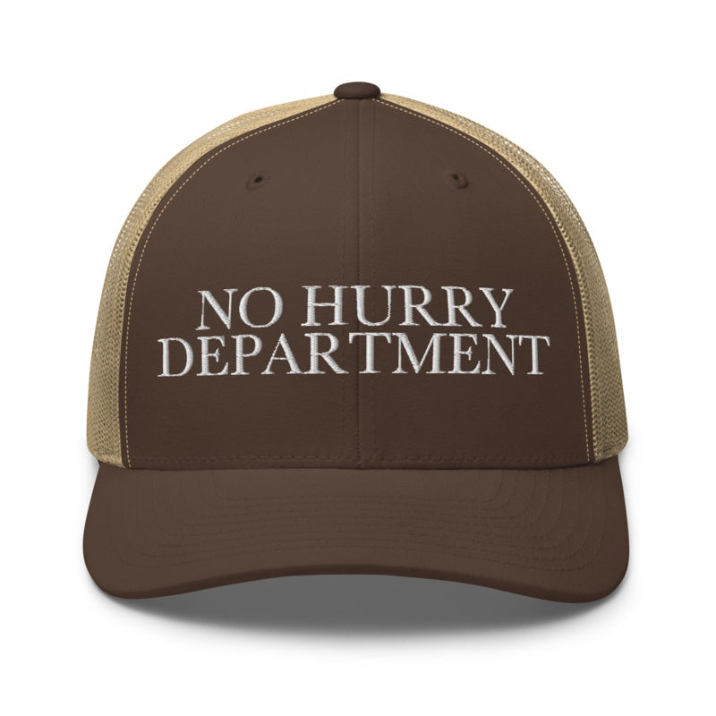 NO HURRY DEPARTMENT Brown/ Khaki front mockup