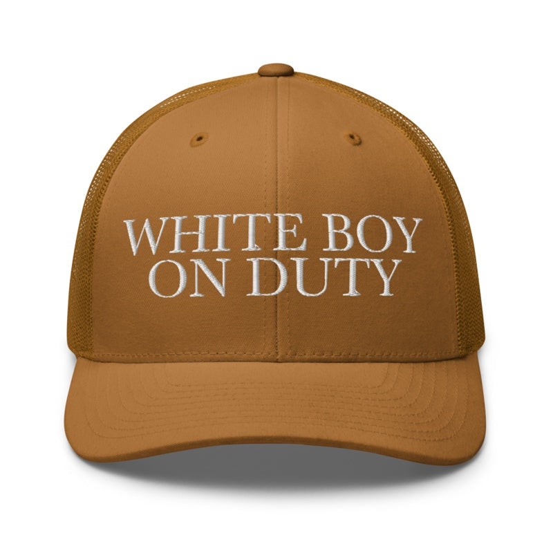 WHITE BOY ON DUTY Caramel front mockup