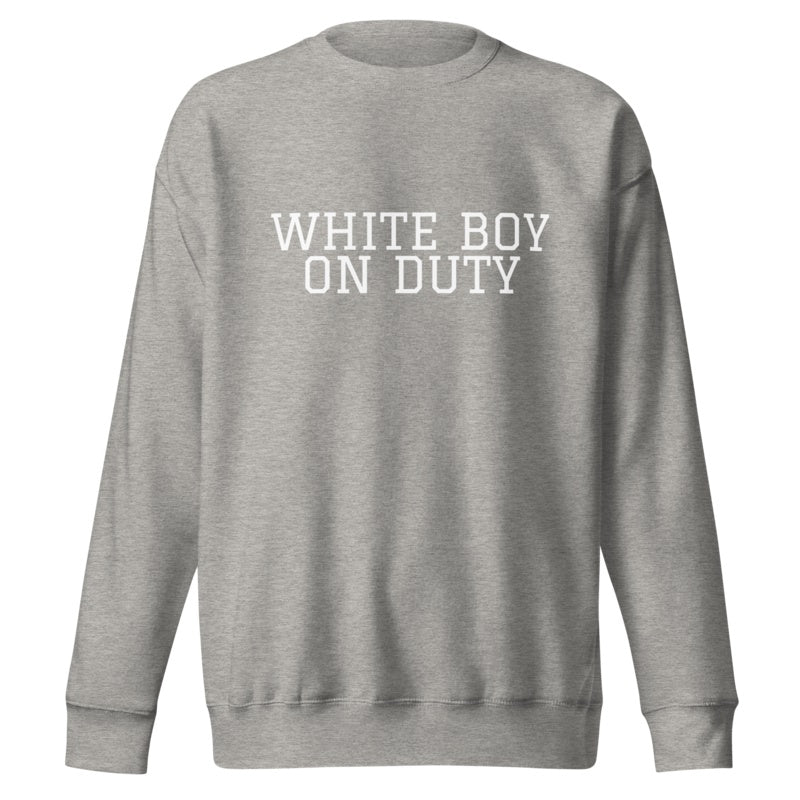 WHITE BOY ON DUTY Carbon Grey front mockup
