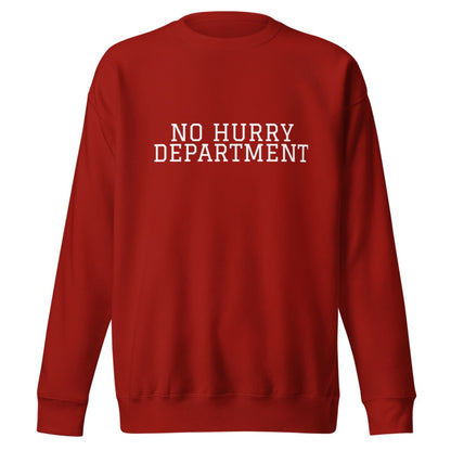 NO HURRY DEPARTMENT Cardinal front mockup
