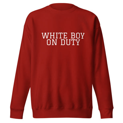 WHITE BOY ON DUTY Cardinal front mockup