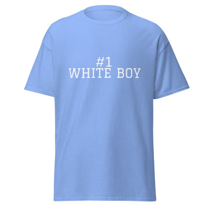 #1 WHITE BOY Carolina Blue front mockup