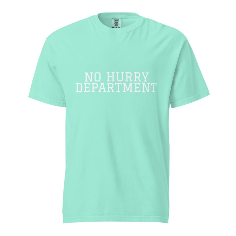 NO HURRY DEPARTMENT Chalky Mint front mockup