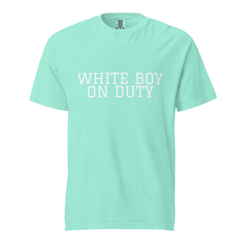 WHITE BOY ON DUTY Chalky Mint front mockup