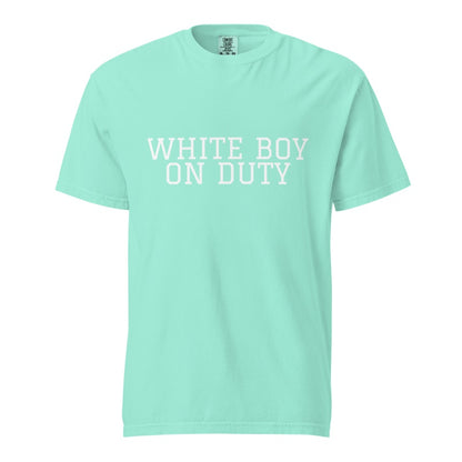 WHITE BOY ON DUTY Chalky Mint front mockup