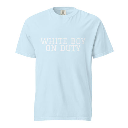 WHITE BOY ON DUTY Chambray front mockup