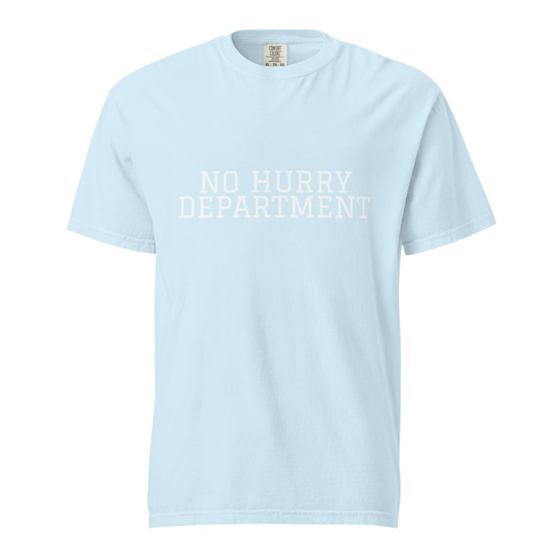 NO HURRY DEPARTMENT Chambray front mockup