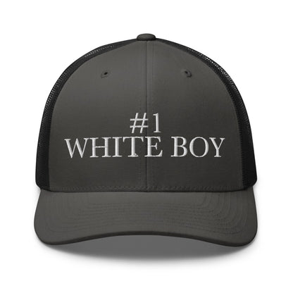 #1 WHITE BOY Charcoal/ Black front mockup
