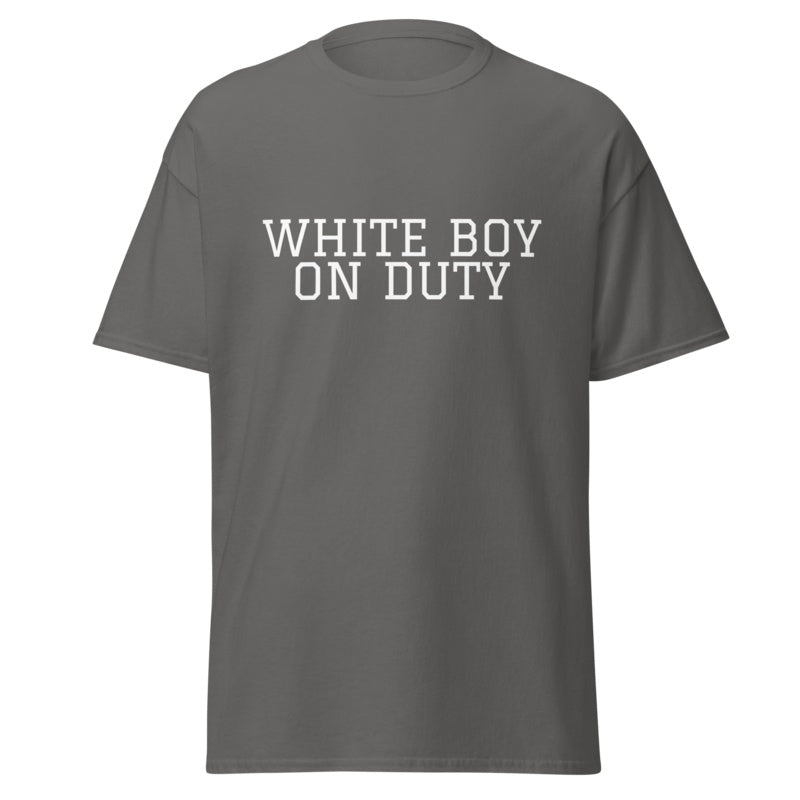 WHITE BOY ON DUTY Charcoal front mockup