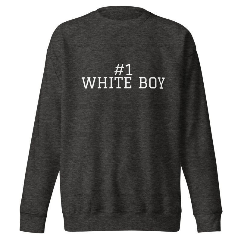 #1 WHITE BOY Charcoal Heather front mockup