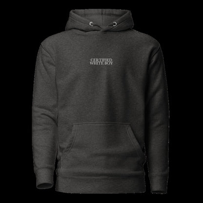CERTIFIED WHITE BOY Charcoal Heather front embroidered mockup