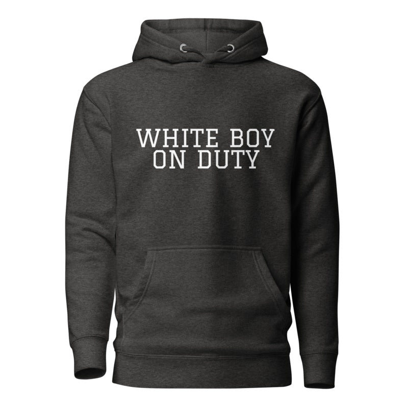 WHITE BOY ON DUTY Charcoal Heather front mockup