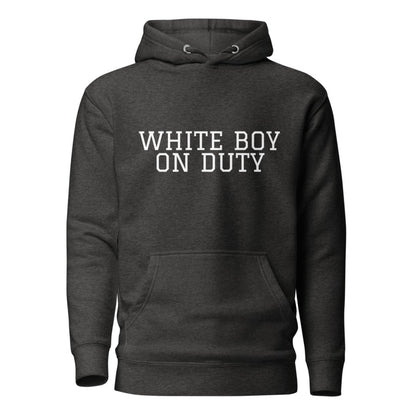 WHITE BOY ON DUTY Charcoal Heather front mockup