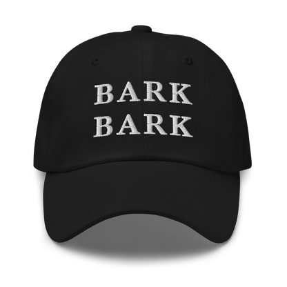 WHITE BOY SUMMER - Big Dog - "Bark Bark" - White Embroidered Baseball Cap - Hat Black