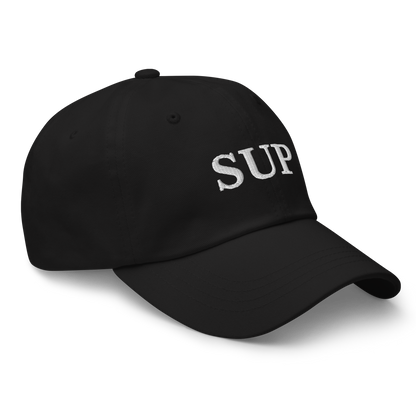 WHITE BOY SUMMER - Sup? - "Sup" - White Embroidered Baseball Cap - Hat 