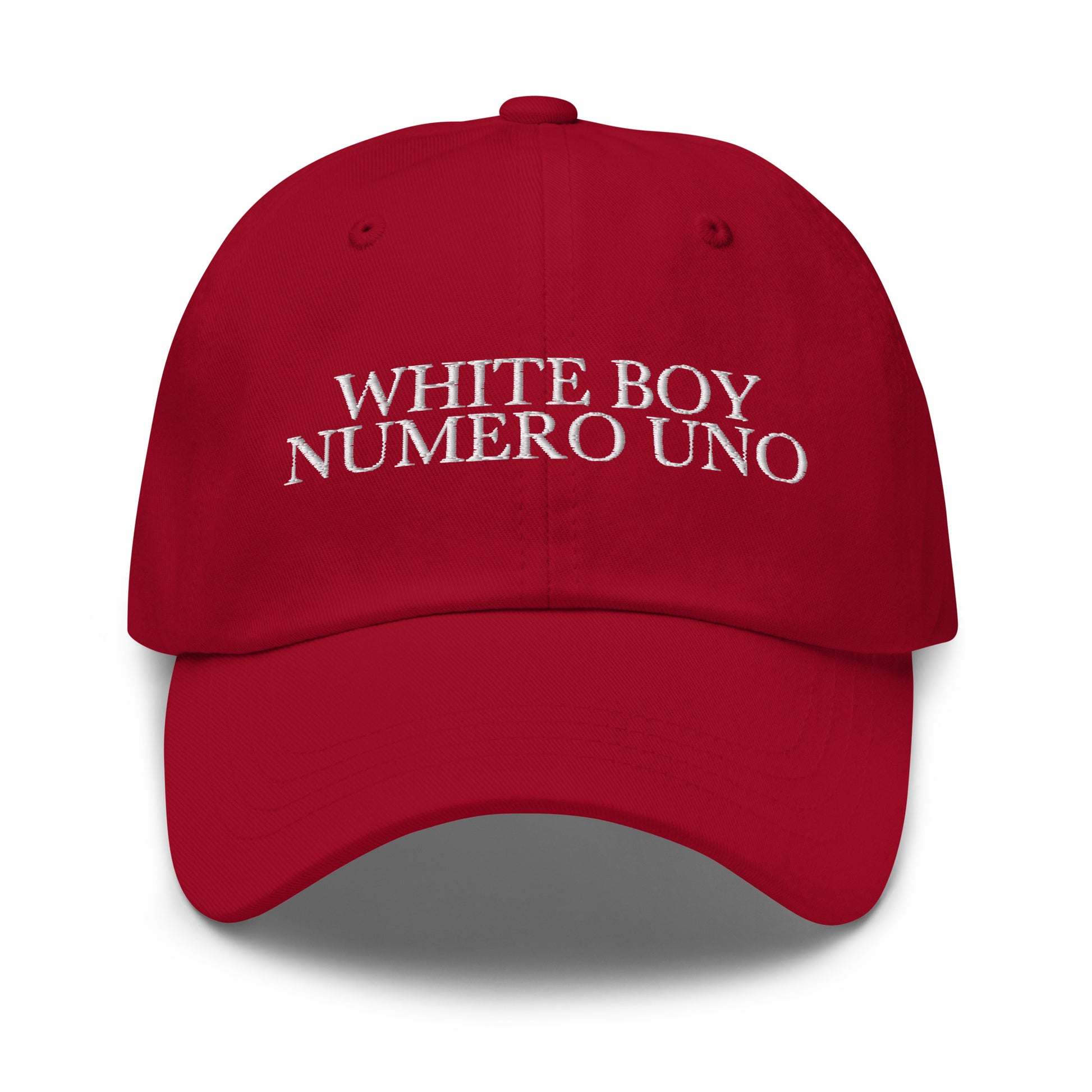 WHITE BOY NUMERO UNO Cranberry front cap mockup