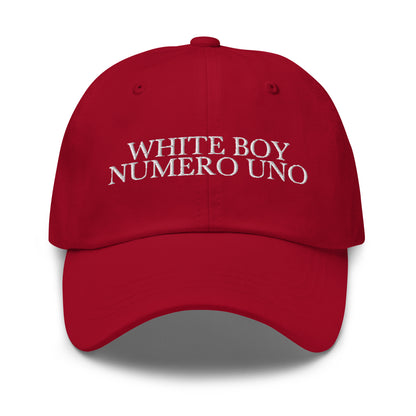 WHITE BOY NUMERO UNO Cranberry front cap mockup