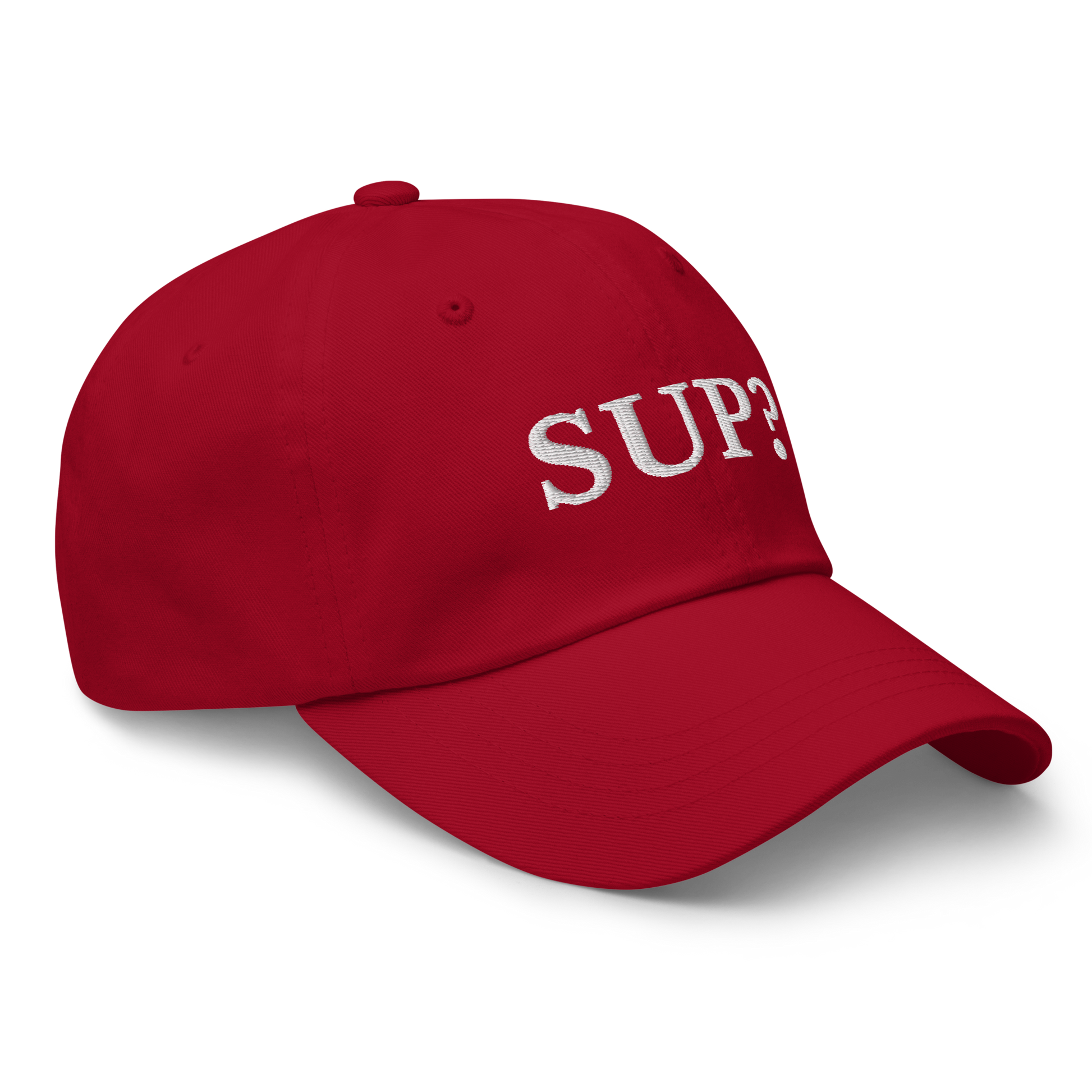 WHITE BOY SUMMER - Sup? - "Sup?" - White Embroidered Baseball Cap - Hat 
