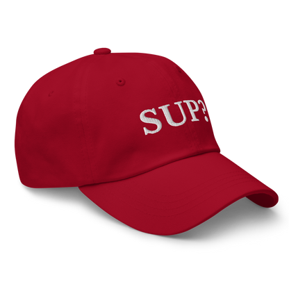 WHITE BOY SUMMER - Sup? - "Sup?" - White Embroidered Baseball Cap - Hat 