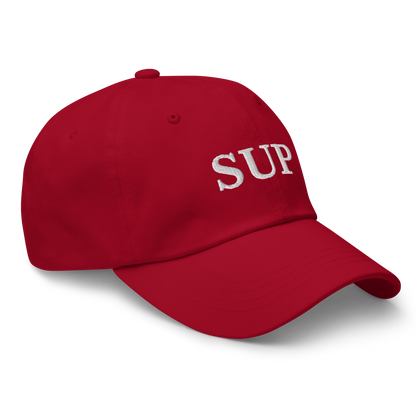 WHITE BOY SUMMER - Sup? - "Sup" - White Embroidered Baseball Cap - Hat 