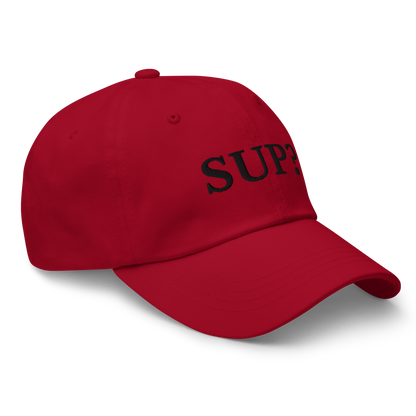 WHITE BOY SUMMER - Sup? - "Sup?" - Black Embroidered Baseball Cap - Hat 