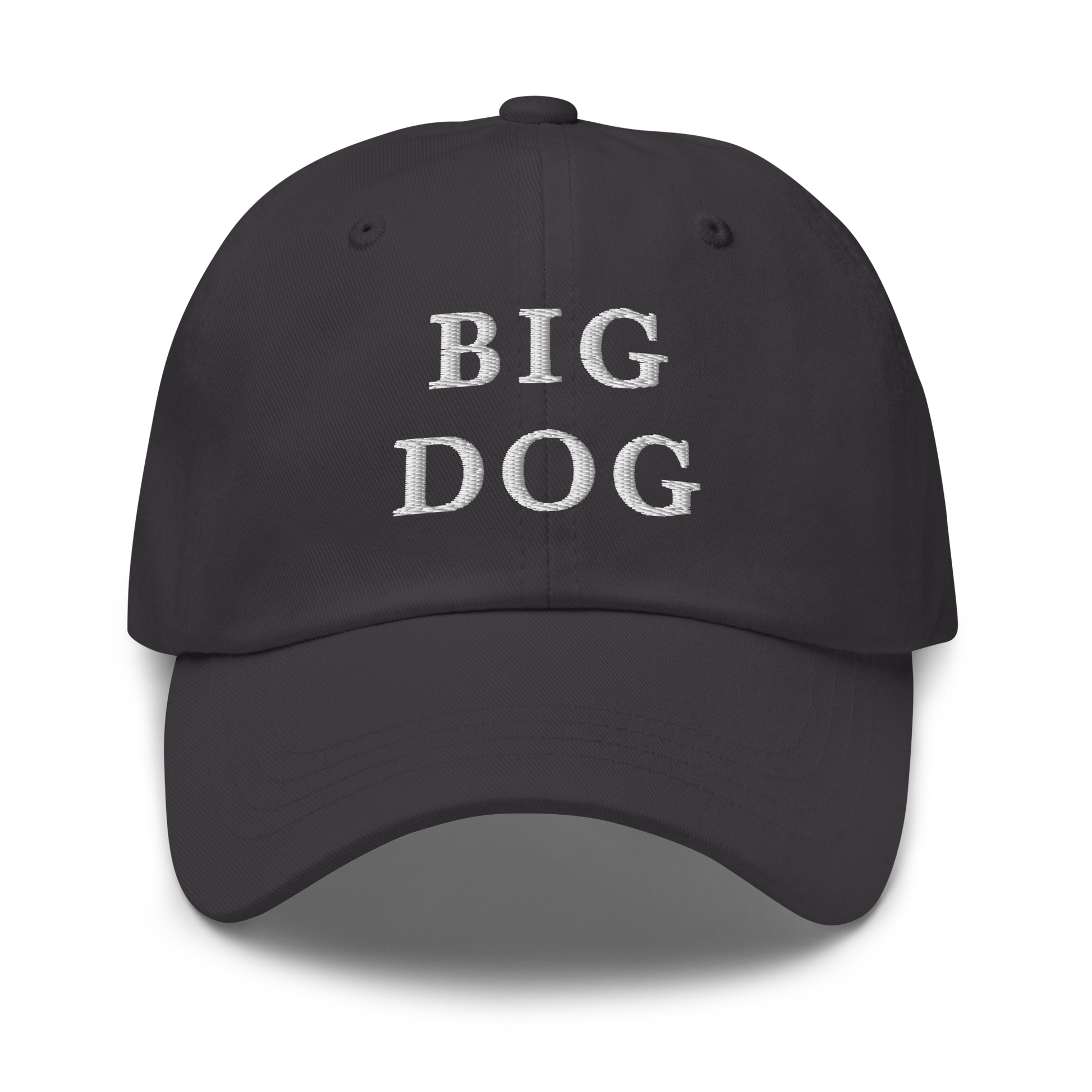 WHITE BOY SUMMER - Big Dog - "Big Dog" - White Embroidered Baseball Cap - Hat Dark Grey