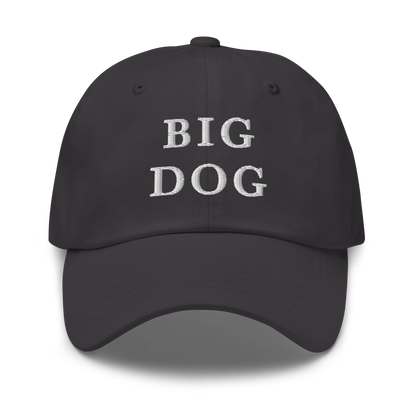 WHITE BOY SUMMER - Big Dog - "Big Dog" - White Embroidered Baseball Cap - Hat Dark Grey