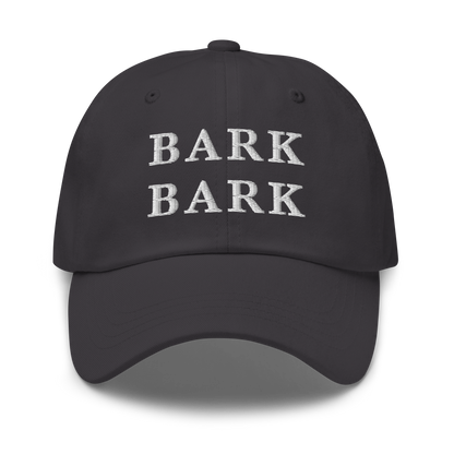 WHITE BOY SUMMER - Big Dog - "Bark Bark" - White Embroidered Baseball Cap - Hat Dark Grey