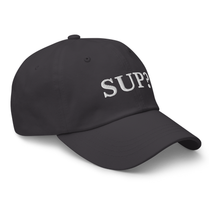 WHITE BOY SUMMER - Sup? - "Sup?" - White Embroidered Baseball Cap - Hat 