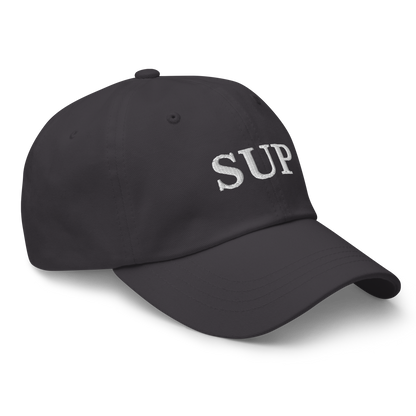 WHITE BOY SUMMER - Sup? - "Sup" - White Embroidered Baseball Cap - Hat 