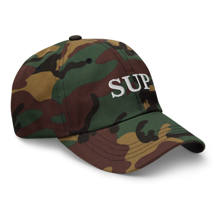 WHITE BOY SUMMER - Sup? - "Sup" - White Embroidered Baseball Cap - Hat 