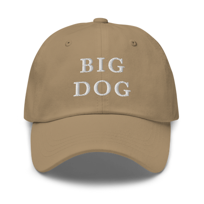 WHITE BOY SUMMER - Big Dog - "Big Dog" - White Embroidered Baseball Cap - Hat Khaki