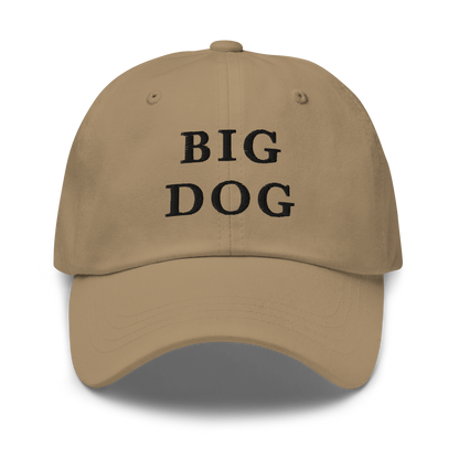 WHITE BOY SUMMER - Big Dog - "Big Dog" - Black Embroidered Baseball Cap - Hat Khaki