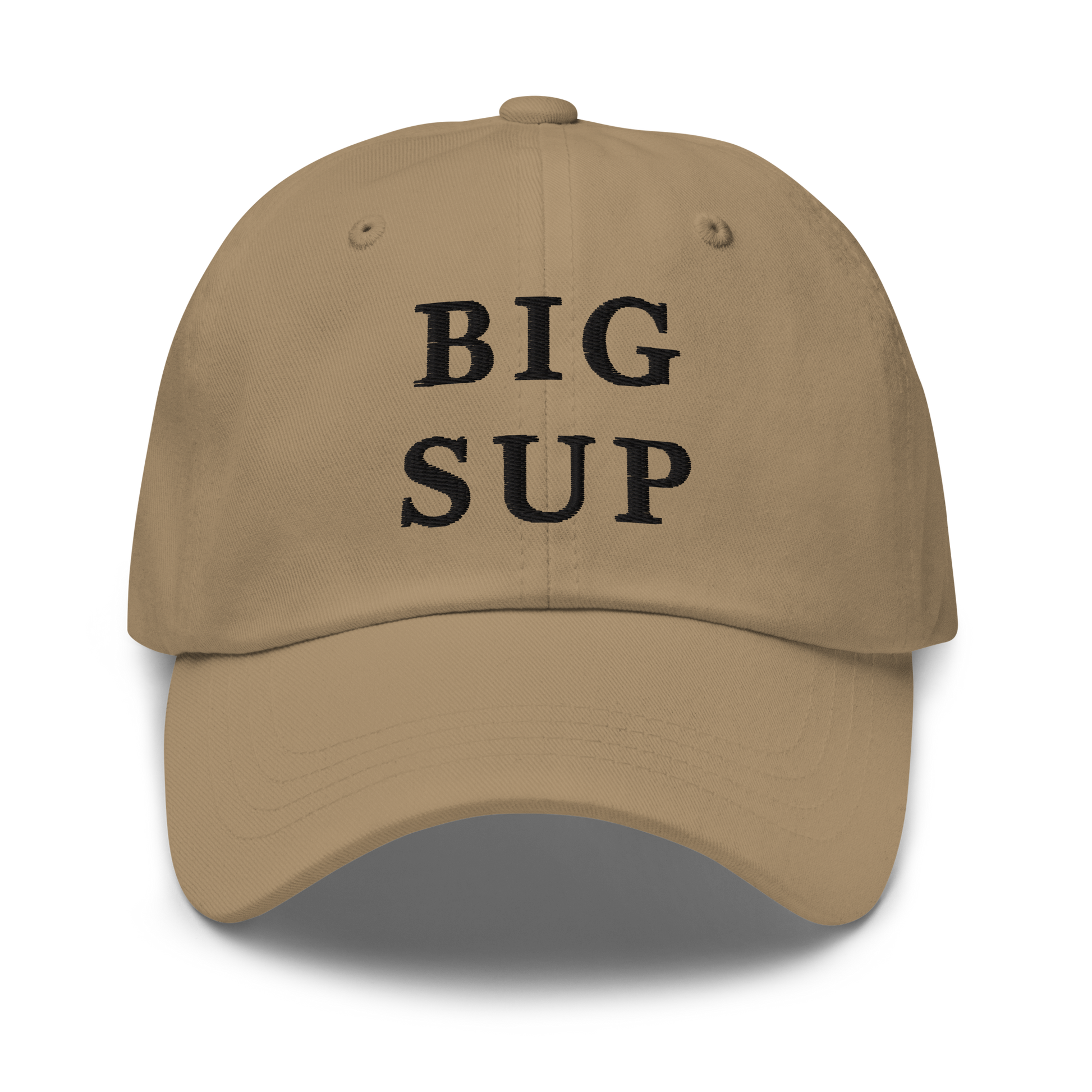 WHITE BOY SUMMER - Sup? - "Big Sup" - Black Embroidered Baseball Cap - Hat Khaki