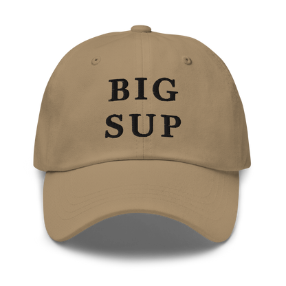 WHITE BOY SUMMER - Sup? - "Big Sup" - Black Embroidered Baseball Cap - Hat Khaki