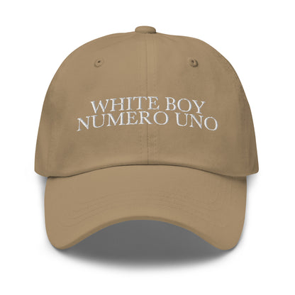 WHITE BOY NUMERO UNO Khaki front cap mockup