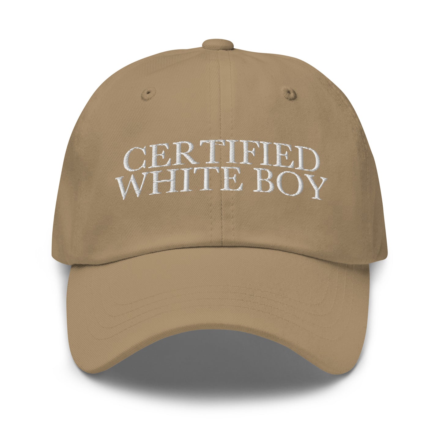 CERTIFIED WHITE BOY Khaki front cap mockup
