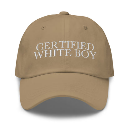 CERTIFIED WHITE BOY Khaki front cap mockup