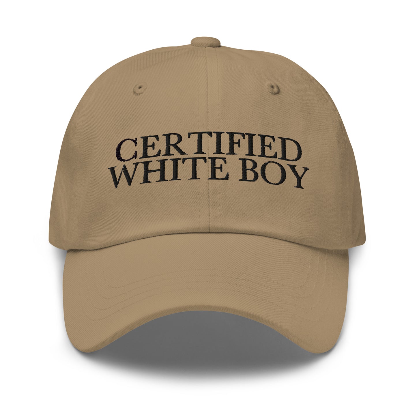 CERTIFIED WHITE BOY Khaki front cap mockup