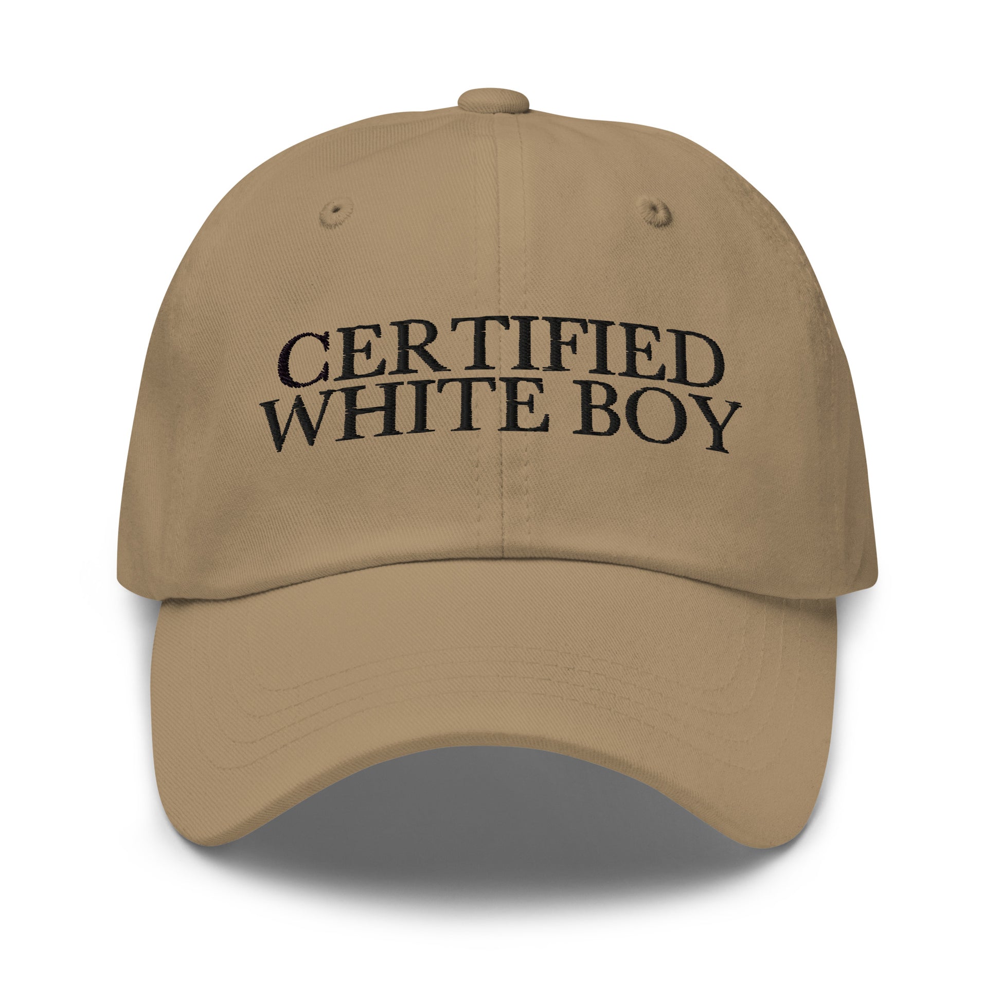CERTIFIED WHITE BOY Khaki front cap mockup