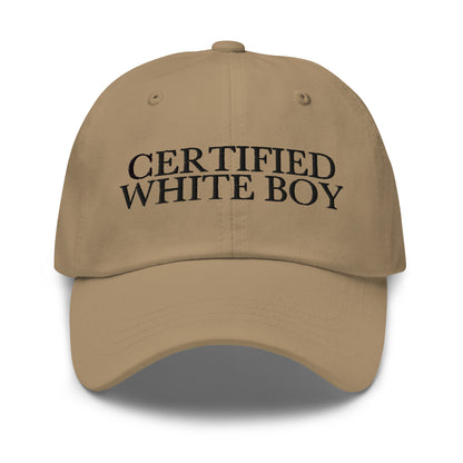 CERTIFIED WHITE BOY Khaki front cap mockup