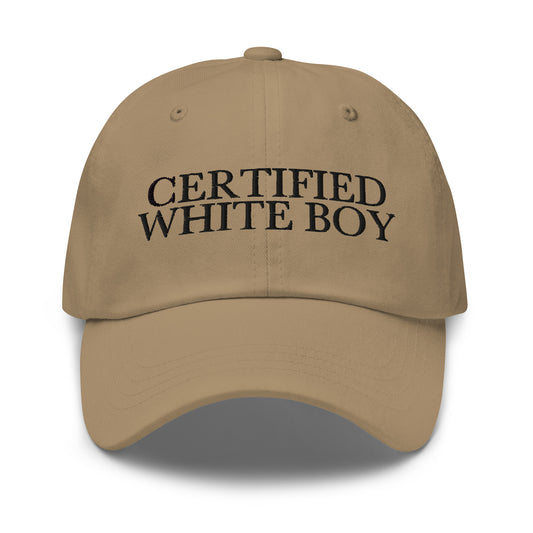 CERTIFIED WHITE BOY Khaki front cap mockup