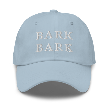 WHITE BOY SUMMER - Big Dog - "Bark Bark" - White Embroidered Baseball Cap - Hat Light Blue
