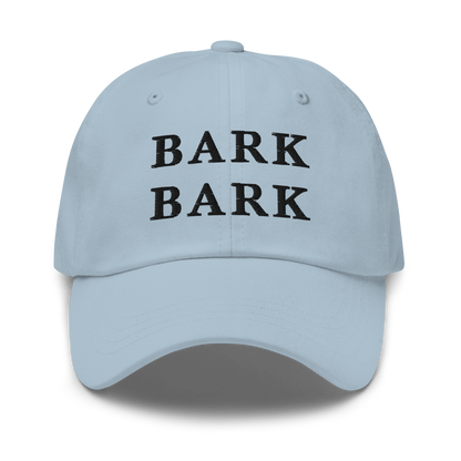 WHITE BOY SUMMER - Big Dog - "Bark Bark" - Black Embroidered Baseball Cap - Hat Light Blue
