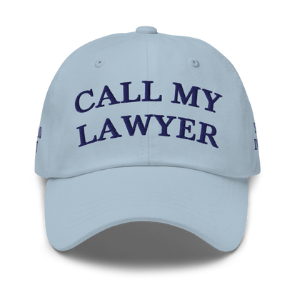 White Boy Summer - CALL MY LAWYER - Embroidered Baseball Cap - Hat Light Blue