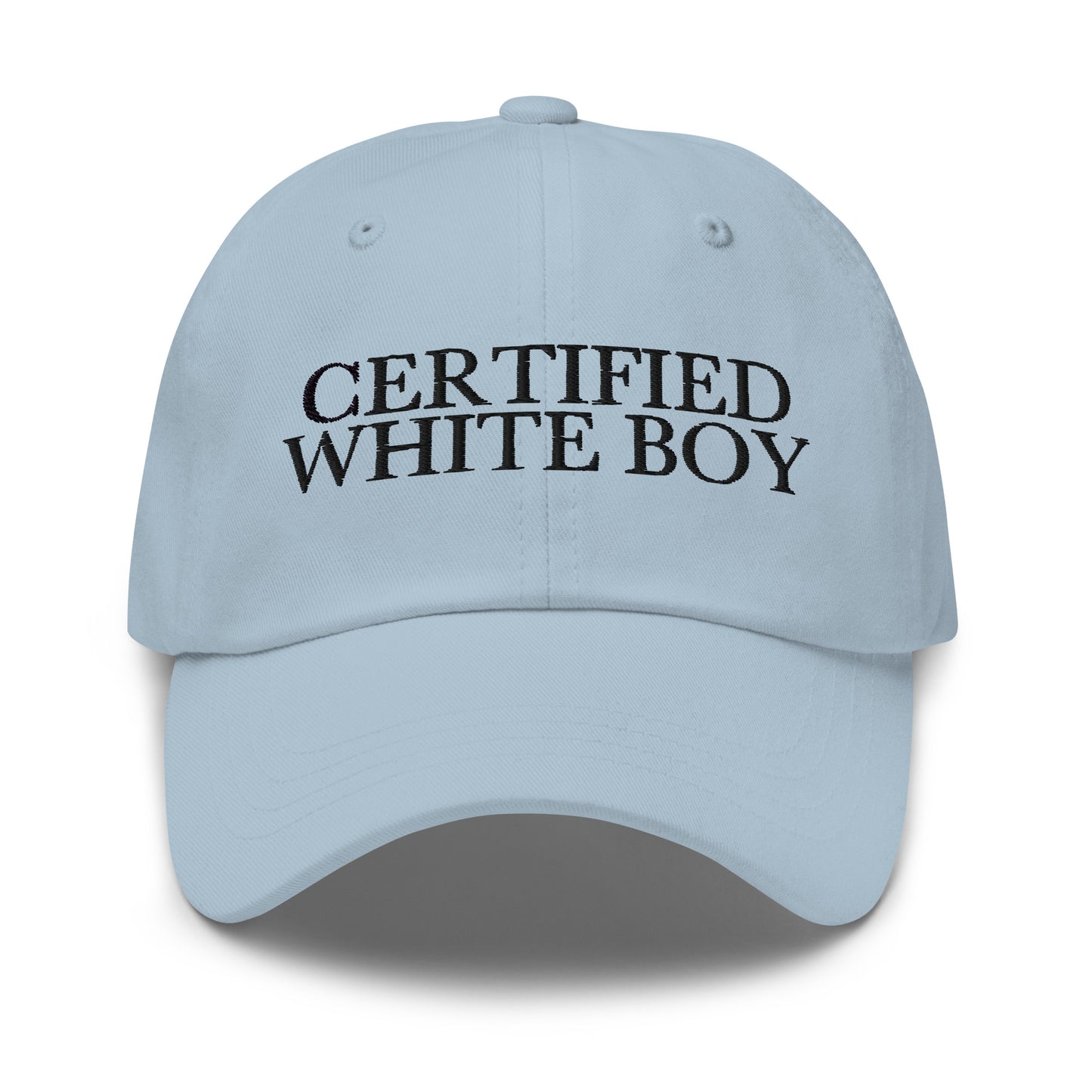 CERTIFIED WHITE BOY Light Blue front cap mockup
