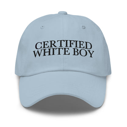 CERTIFIED WHITE BOY Light Blue front cap mockup