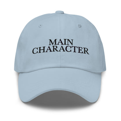 Main Character embroidered baseball cap in Light Blue with black embroidery by White Boy Summer