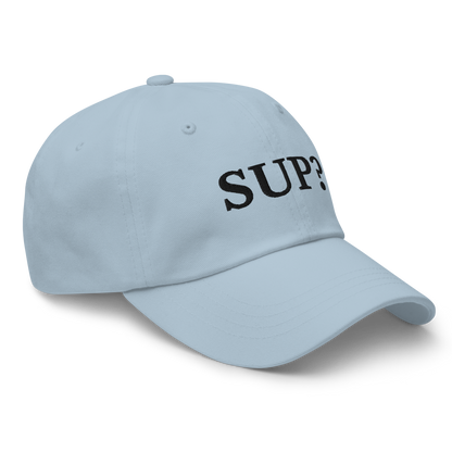 WHITE BOY SUMMER - Sup? - "Sup?" - Black Embroidered Baseball Cap - Hat 